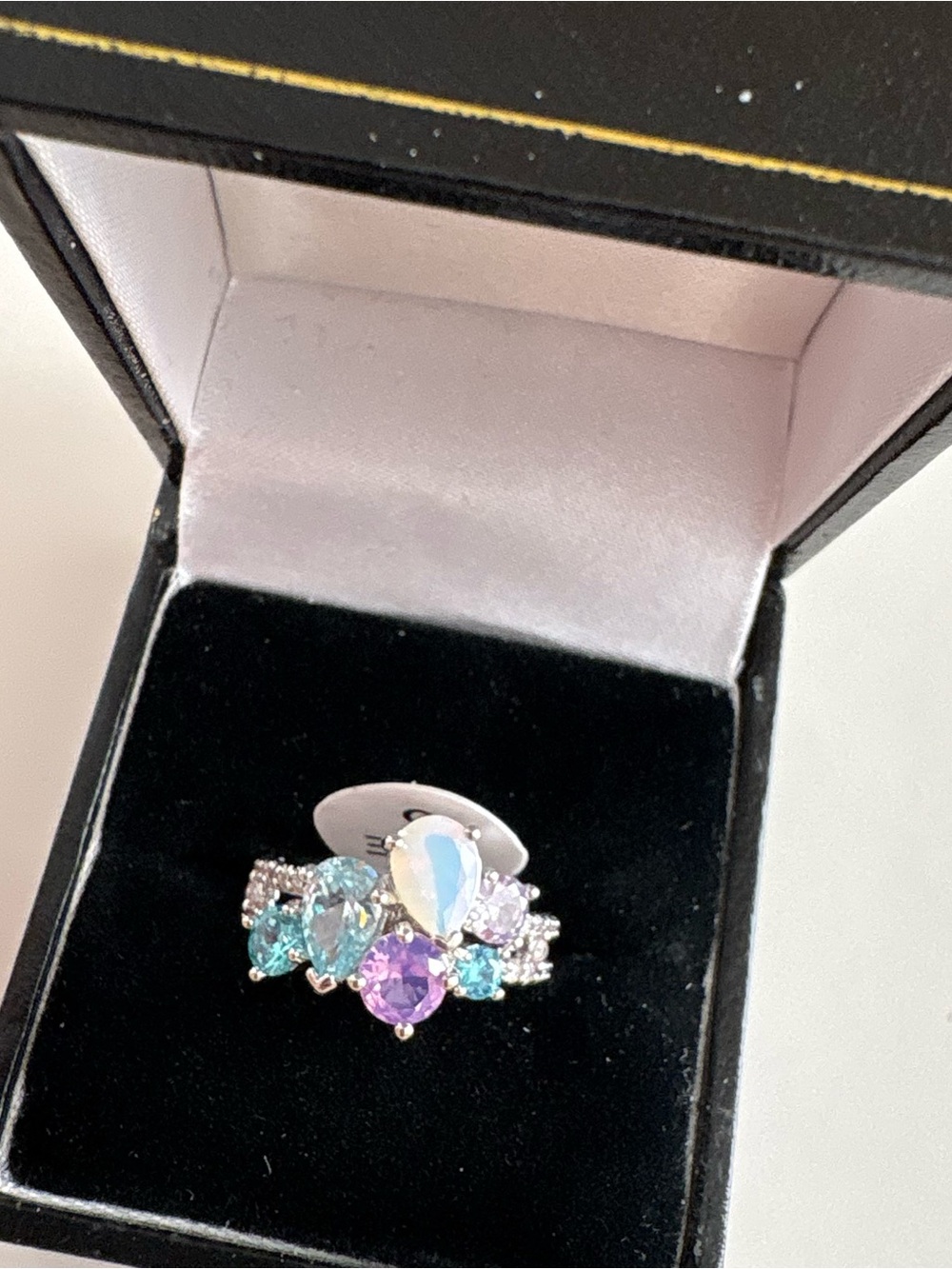 Bomb Party Say It With Passion Ring RBP8243 Blue/Purple Topaz CZ Moonstone